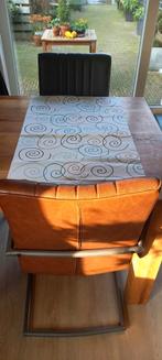 Tafelloper wit met bruine en blauwe spiralen *nieuw*, Ophalen, Zo goed als nieuw, Rechthoek, Binnen