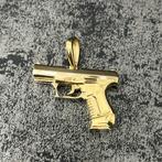 14 karaat gouden hanger pistool model, Sieraden, Tassen en Uiterlijk, Kettinghangers, Ophalen of Verzenden, Nieuw, Goud