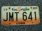 Kentekenplaat licenseplate Georgia 1993 USA, Verzenden, Gebruikt, Auto's