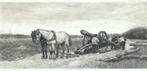 litho paarden met bomen kar Wilm Steelink 1856-1926, Antiek en Kunst, Verzenden