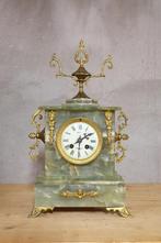 schouwklok met kandelaars marmer antiek  Winschoten, Antiek en Kunst, Ophalen of Verzenden