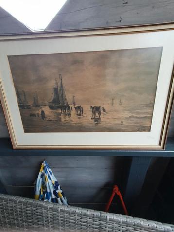 Strand gezicht houtskool van Hendrik dijktsra beschikbaar voor biedingen