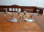 2 vintage tinnen kandelaars, Metawa Holland, Ophalen of Verzenden, Overige materialen