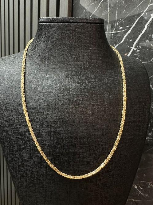 Prachtige 14k gouden koningsketting | 50 cm, Sieraden, Tassen en Uiterlijk, Kettingen, Nieuw, Goud, Ophalen of Verzenden