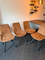 4 Cognac Eetkamerstoelen "Zelda" van De Bommel, Ophalen