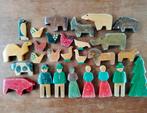 Brockel vintage houten speelgoed, dieren + poppetjes, Ophalen of Verzenden
