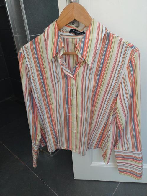 Teab 2  blouses, ruches/streep en effen. Maat 40/L, Kleding | Dames, Blouses en Tunieken, Zo goed als nieuw, Maat 38/40 (M), Ophalen of Verzenden