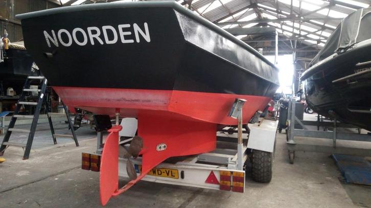 Stoere Stalen Sloep 7.40 m + Stallingstrailer, Watersport en Boten, Motorboten en Motorjachten, Gebruikt, Staal, 6 tot 9 meter
