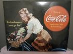 Vintage Coca Cola metaal reclame bord, Verzamelen, Merken en Reclamevoorwerpen, Reclamebord, Gebruikt, Ophalen of Verzenden