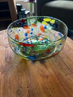Glazen schaal met kleurrijke stippen, Ophalen, Schaal, Rond, Glas