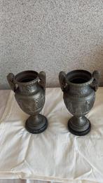 2 salmak grijs vazen, Huis en Inrichting, Overige kleuren, Ophalen of Verzenden, Minder dan 50 cm, Glas