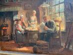 Antiek schilderij met gouden lijst, Antiek en Kunst, Kunst | Schilderijen | Klassiek, Verzenden