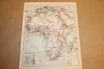 Antieke kaart - Afrika Staatkundig - circa 1900, Boeken, Atlassen en Landkaarten, Ophalen of Verzenden, 1800 tot 2000, Nederland