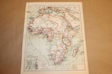 Antieke kaart - Afrika Staatkundig - circa 1900 beschikbaar voor biedingen