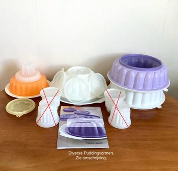 Tupperware Diverse Puddingvormen zie omschrijving. beschikbaar voor biedingen