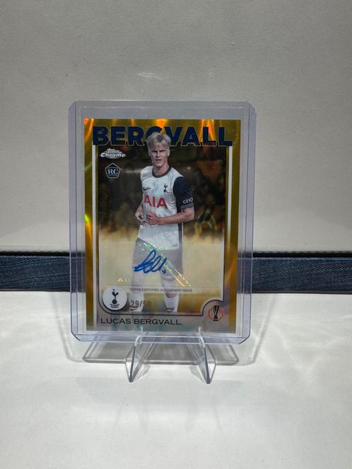 Lucas Bergvall Topps Chrome Gold Auto /50, Verzamelen, Sportartikelen en Voetbal, Zo goed als nieuw, Spelerskaart, Buitenlandse clubs