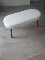 Gangbankje wit wol met houten pootjes, Huis en Inrichting, Ophalen of Verzenden, Hout