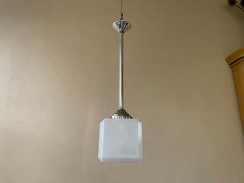 Hanglamp Lamp Plafondlam[p kubus Art Deco 1930 Frans, Antiek en Kunst, Antiek | Lampen, Ophalen of Verzenden
