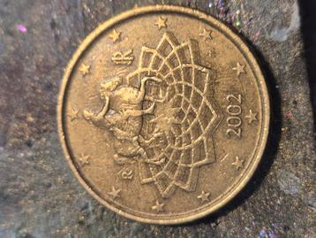 50 Cent Italy 2002 - Zeldzame muntfoutmunt - dubbele rand, z beschikbaar voor biedingen