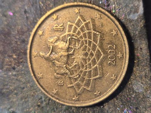 50 Cent Italy 2002 - Zeldzame muntfoutmunt - dubbele rand, z, Postzegels en Munten, Munten | Europa | Euromunten, 2 euro, Duitsland