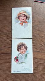 2 leuke kinderkopjes. Gesigneerd., Ophalen of Verzenden, Gelopen