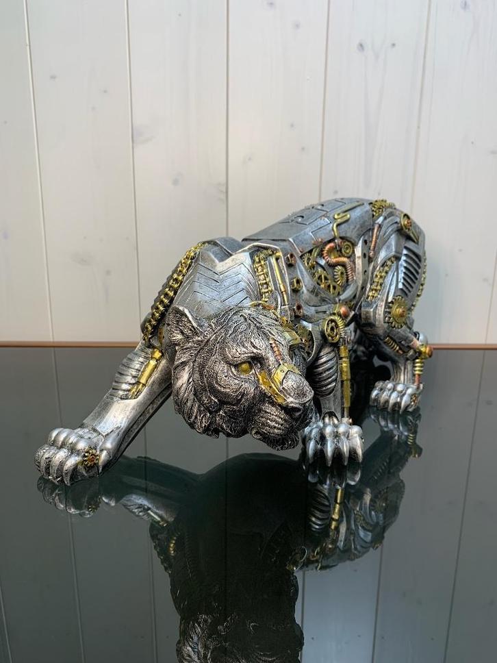 Tijger staand-Steampunk collectie :   Shabella-deco, Huis en Inrichting, Woonaccessoires | Overige, Nieuw, Ophalen of Verzenden