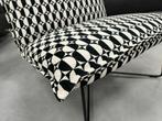2 Nieuw Jess Design Earl fauteuil zwart wit stof Stoel, Huis en Inrichting, Fauteuils, Nieuw, Stof, Ophalen of Verzenden