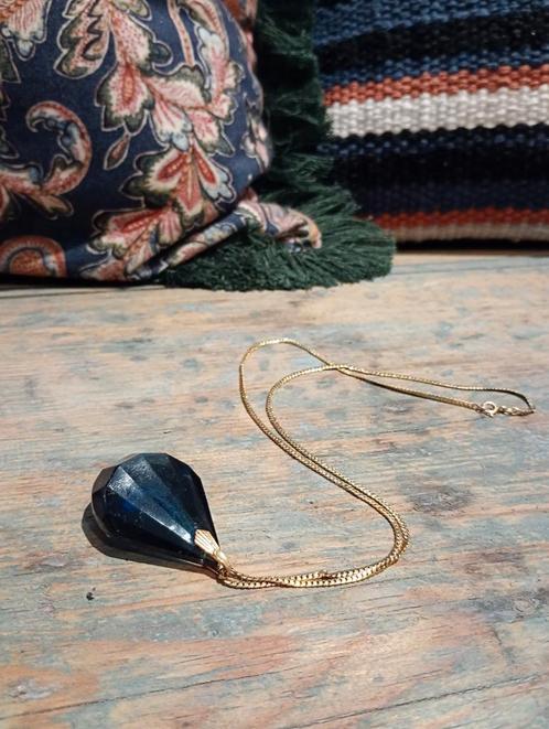 Prachtige 18 karaat gouden ketting met kristal, 6 gram goud, Sieraden, Tassen en Uiterlijk, Kettingen, Zo goed als nieuw, Goud