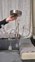 Zilveren kleur Kroonluchter Takvorm, 50 tot 75 cm, Ophalen of Verzenden, Zo goed als nieuw, Glas