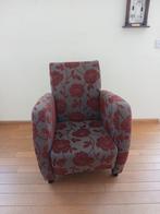 Leuke fauteuil met bloemenmotief, Huis en Inrichting, Ophalen, Minder dan 50 cm, Gebruikt, Minder dan 75 cm