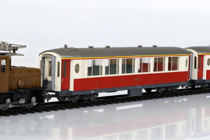 Bemo Rh.B. 4-delige Salonwagenset (Rood/Creme) (H0m), Hobby en Vrije tijd, Modeltreinen | H0, Nieuw, Wagon, Gelijkstroom, Overige merken