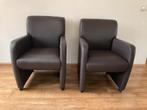 2 Fauteuils donkerbruin op wieltjes.ook apart te koop., Ophalen, Gebruikt, Bruin, Twee