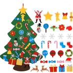 Vilten kerstboom met decoratie (32pcs) kinderen klittenband, Diversen, Kerst, Nieuw, Ophalen of Verzenden