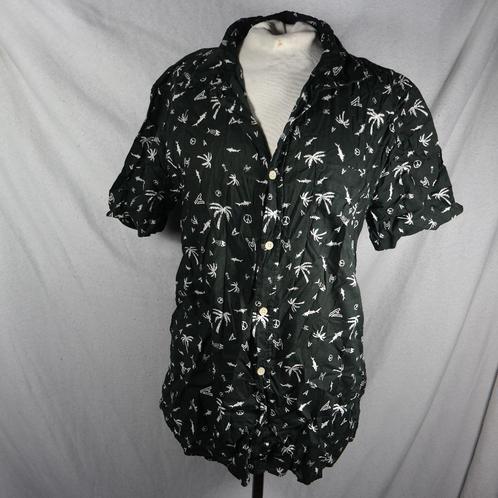 Donkergroen overhemd.Grappig motief.Mt M.Merk Divided, Kleding | Heren, Overhemden, Zo goed als nieuw, Halswijdte 39/40 (M), Blauw
