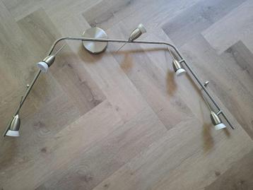 Zilveren plafondlamp met 5 spots, inclusief fittingen beschikbaar voor biedingen