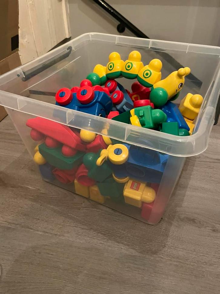 Bak vol lego duplo Primo, Kinderen en Baby's, Speelgoed | Bouwstenen, Gebruikt, Ophalen