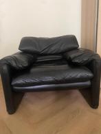 Cassina Maralunga vintage fauteuil, Ophalen, Zo goed als nieuw, 75 tot 100 cm, Leer