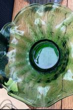 Groene Art Deco Schaal 23 cm . Ook in blauw verkrijgbaar, Ophalen of Verzenden