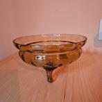 Vintage Gele Glazen Schaal op Voet, Ophalen