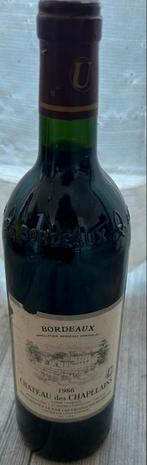 BORDEAUX CHATEAU DES CHAPELAINS 1986 nieuw, Verzamelen, Wijnen, Frankrijk, Nieuw, Ophalen of Verzenden, Rode wijn
