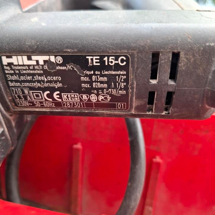 Hilti TE 15-C Boorhamer, Doe-het-zelf en Verbouw, Gereedschap | Boormachines, Gebruikt, Boor- en/of Breekhamer, 600 watt of meer