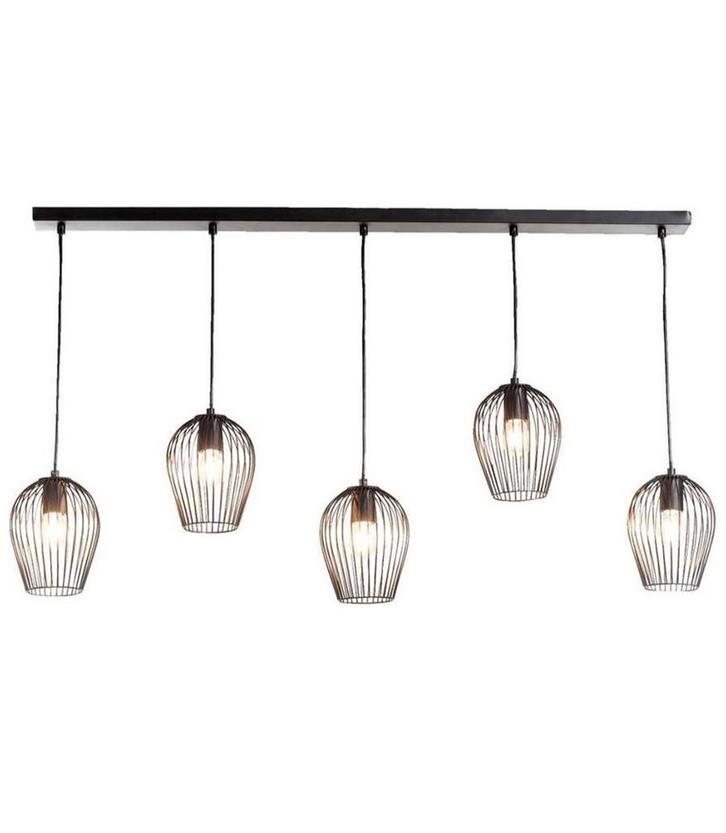 Hanglamp (Lagos) zwart metaal, Huis en Inrichting, Lampen | Hanglampen, Zo goed als nieuw, Metaal, Ophalen