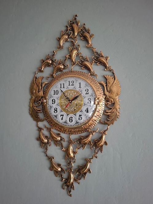 Antieke Wandklok met Phoenix Motief, Antiek en Kunst, Antiek | Klokken, Ophalen of Verzenden