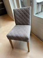 Eetkamerstoel taupe met Houten Poten, Huis en Inrichting, Stoelen, Ophalen, Bruin, Zo goed als nieuw, Eén
