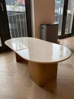 Travertino Salontafel Wit Marmer blad, Ophalen, Gebruikt, 100 tot 150 cm, Minder dan 50 cm