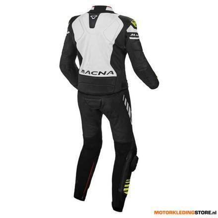 Macna Tracktix 2PC, Zwart-Wit-Geel, Motoren, Kleding | Motorkleding, Nieuw met kaartje, Ophalen of Verzenden