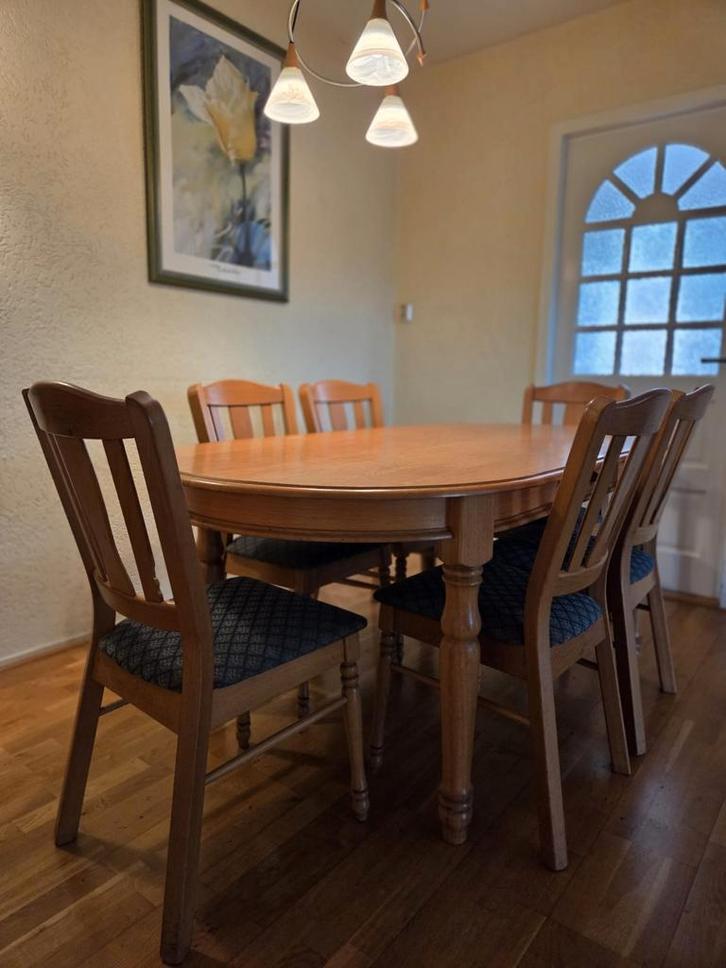 Eethoek tafel eettafel met 6 stoelen, Huis en Inrichting, Complete eetkamers, Gebruikt, 4 tot 6 stoelen, Ophalen