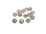 Zilverkleurig Geribbeld metalen Kralen 6mm x12, Ophalen of Verzenden, Nieuw, Kraal