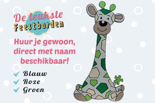 Geboortebord Giraf groen geboorteborden huren jongen, meisje, Kinderen en Baby's, Kraamcadeaus en Geboorteborden, Zo goed als nieuw