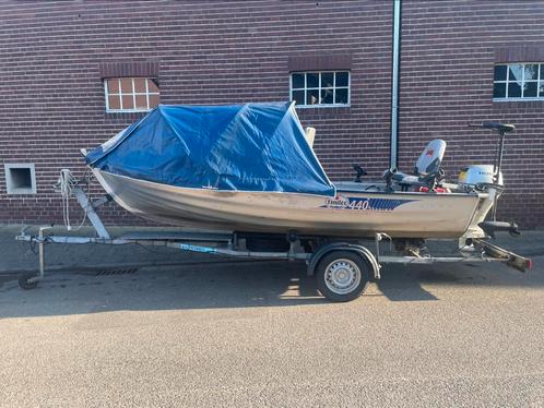 Aluminium visboot 440x165 compleet met honda 10pk 4t, Watersport en Boten, Vis- en Consoleboten, Zo goed als nieuw, Tot 10 pk